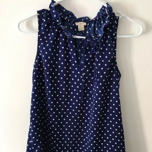 J. Crew Blue polka-dot tank (0)